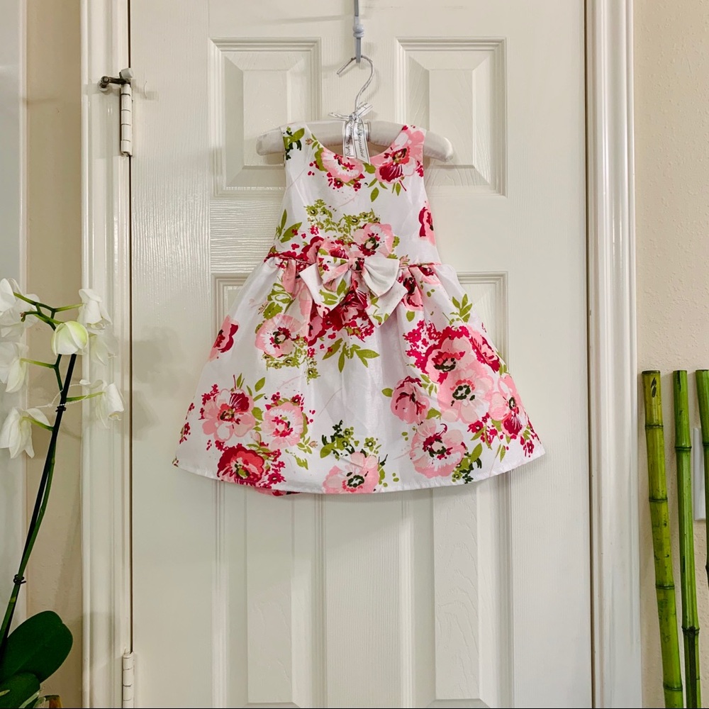 Pink and Violet White Floral Dress